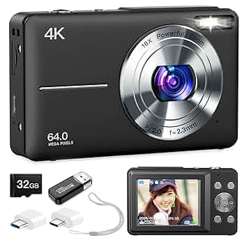Amazon | Moledro 4K デジタルカメラ デジカメ 6400万画素 32GB